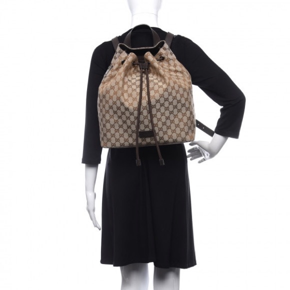 Sold Authentic Gucci Monogram Drawstring Backpack - Picture 1 of 10